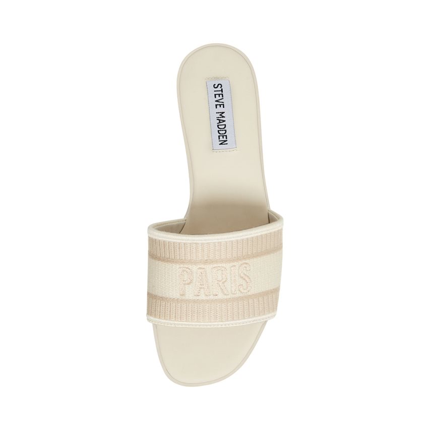 Sandalias de Diapositivas Steve Madden Knox Mujer Beige | ES KS614E